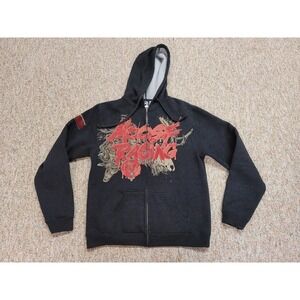 Moose Offroad‎ Sweatshirt Mens Medium Grey Hoodie Full Zip Dirt Bike ATV Racing